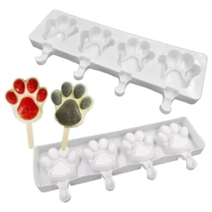 Molde de Silicona Paleta Huellas *4