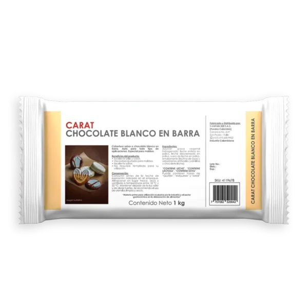 Carat chocolate blanco en barra *1 kg
